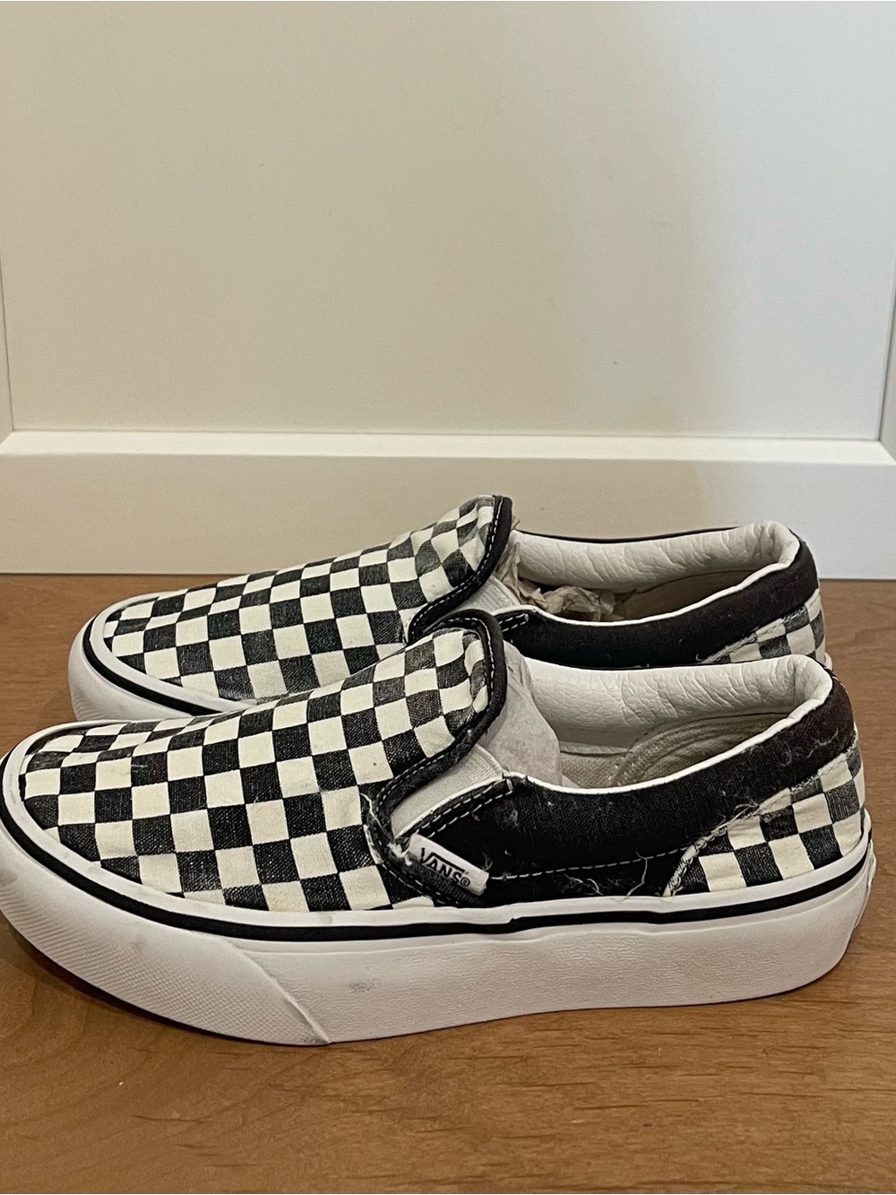 Vans Kids Checkerboard Slip-On Sneakers - Black & White